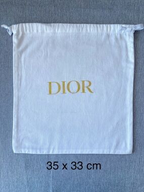 Authentic DIOR | Cotton Drawstring Dust Bag Gift Storage White